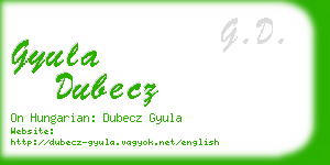 gyula dubecz business card